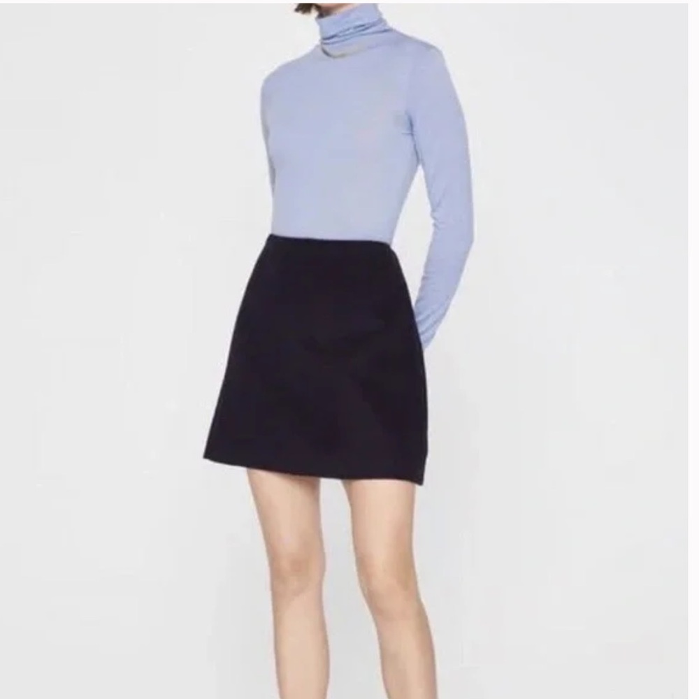 Club Monaco navy blue wool blend mini skirt